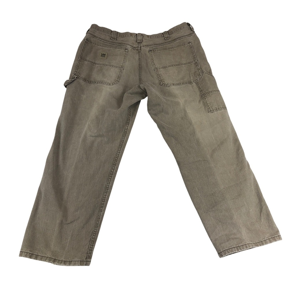 Lee Dungarees Mens Carpenter Pants 40x30 Sand Brown Relaxed Fit Straight Leg - Picture 2 of 9